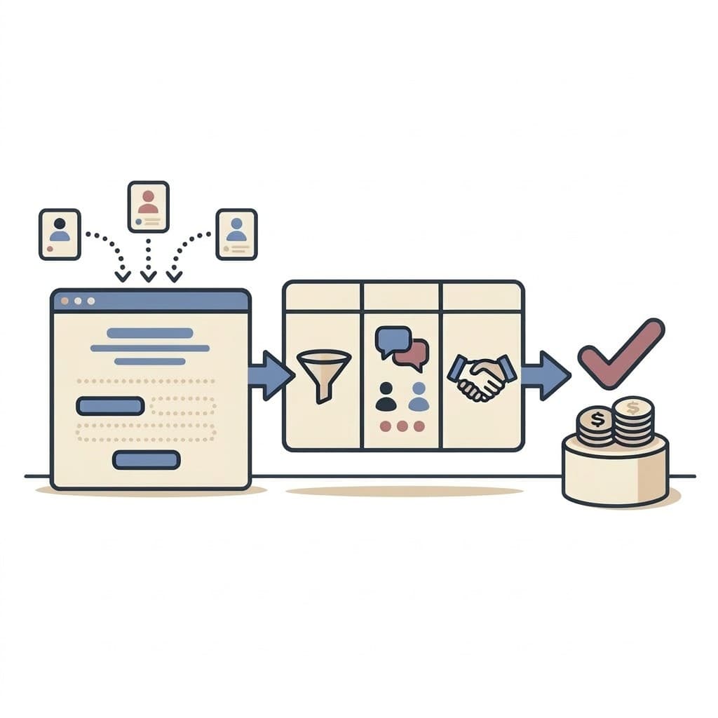 Leads, pipeline, conversion — built as one connected system